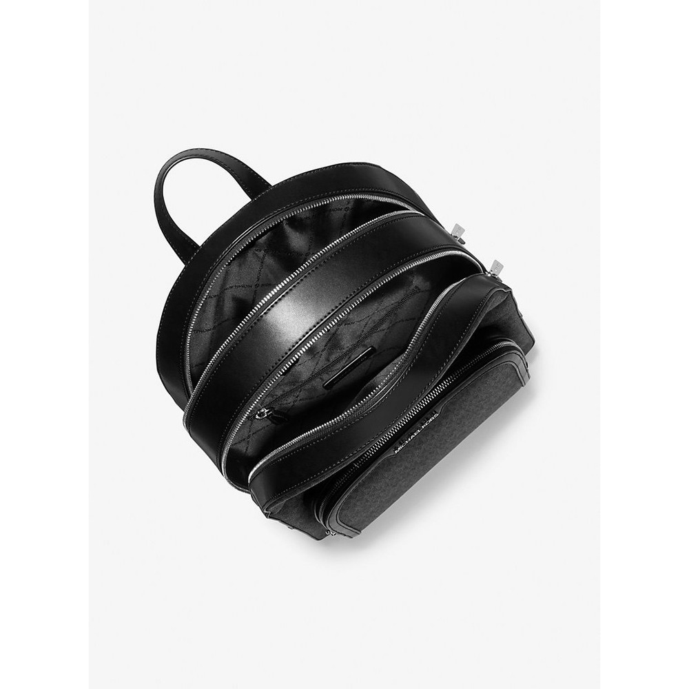 Michael Kors Jaycee Large Zip Pocket Backpack Black Signature 35S2S8TB7B NEW - Picture 2 of 8